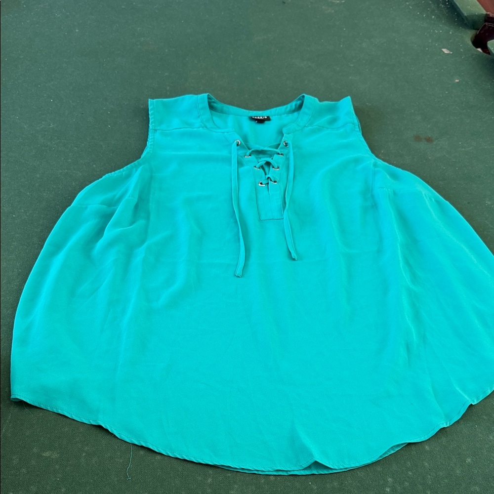 Torrid Teal Sleeveless Blouse C# 1 A